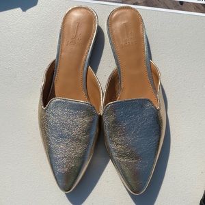 Gold shiny J Crew flats - barely worn!